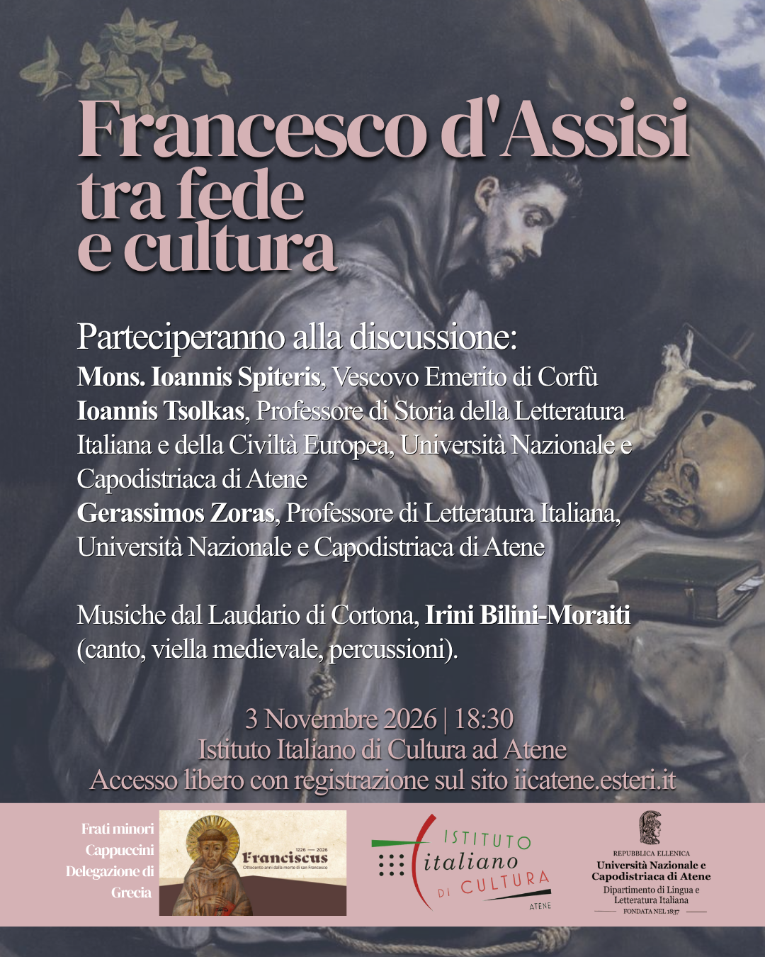 3/11, ore 18:30 - San Francesco d’Assisi tra fede e cultura